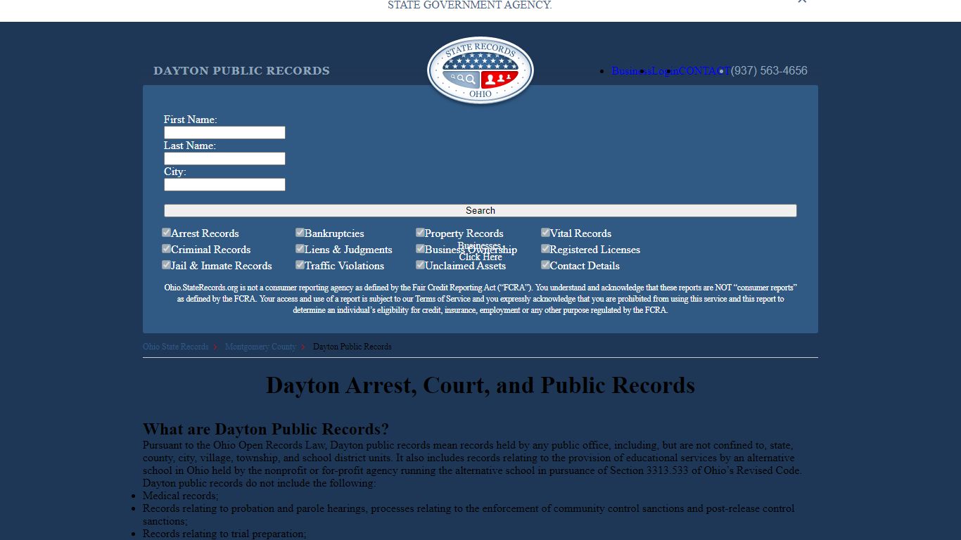 Dayton Arrest and Public Records | Ohio.StateRecords.org